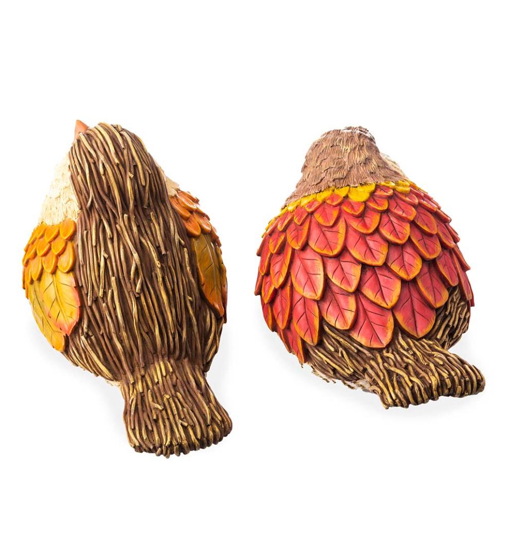 Plow & Hearth Deck & Patio Accents Outdoor Living Autumn Bird Garden Statues, Set Of 2