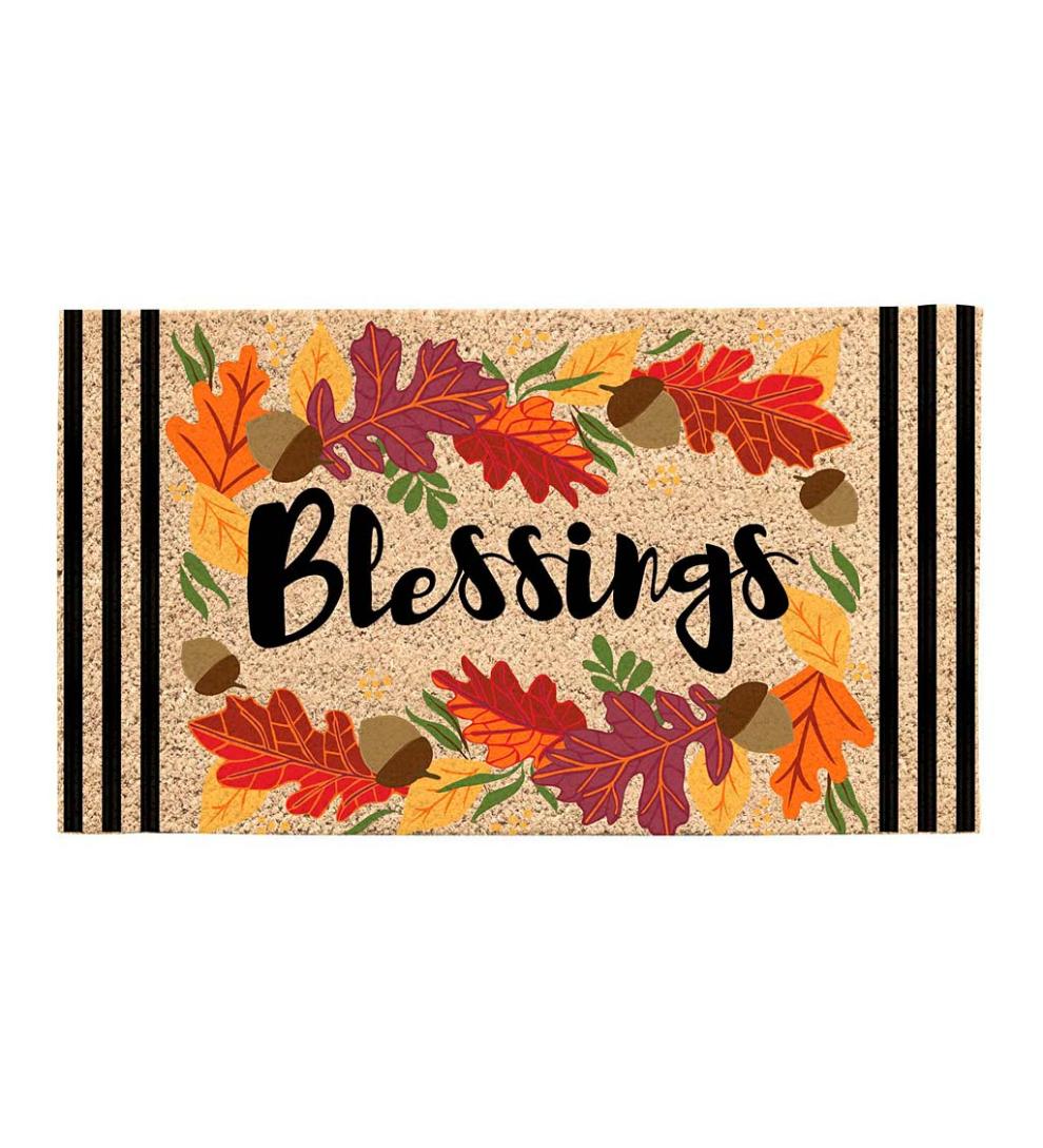 Plow & Hearth Deck & Patio Accents Outdoor Living Autumn Blessings Coir Fiber Mat