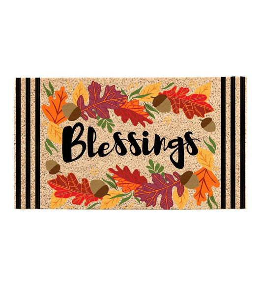 Plow & Hearth Deck & Patio Accents Outdoor Living Autumn Blessings Coir Fiber Mat