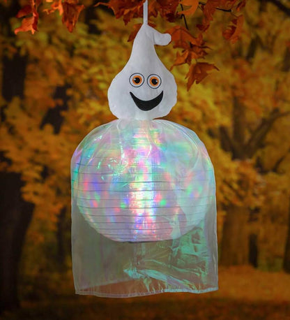 Plow & Hearth Deck & Patio Accents Outdoor Living Beaming Buddies Collapsible Ghost Halloween Lantern