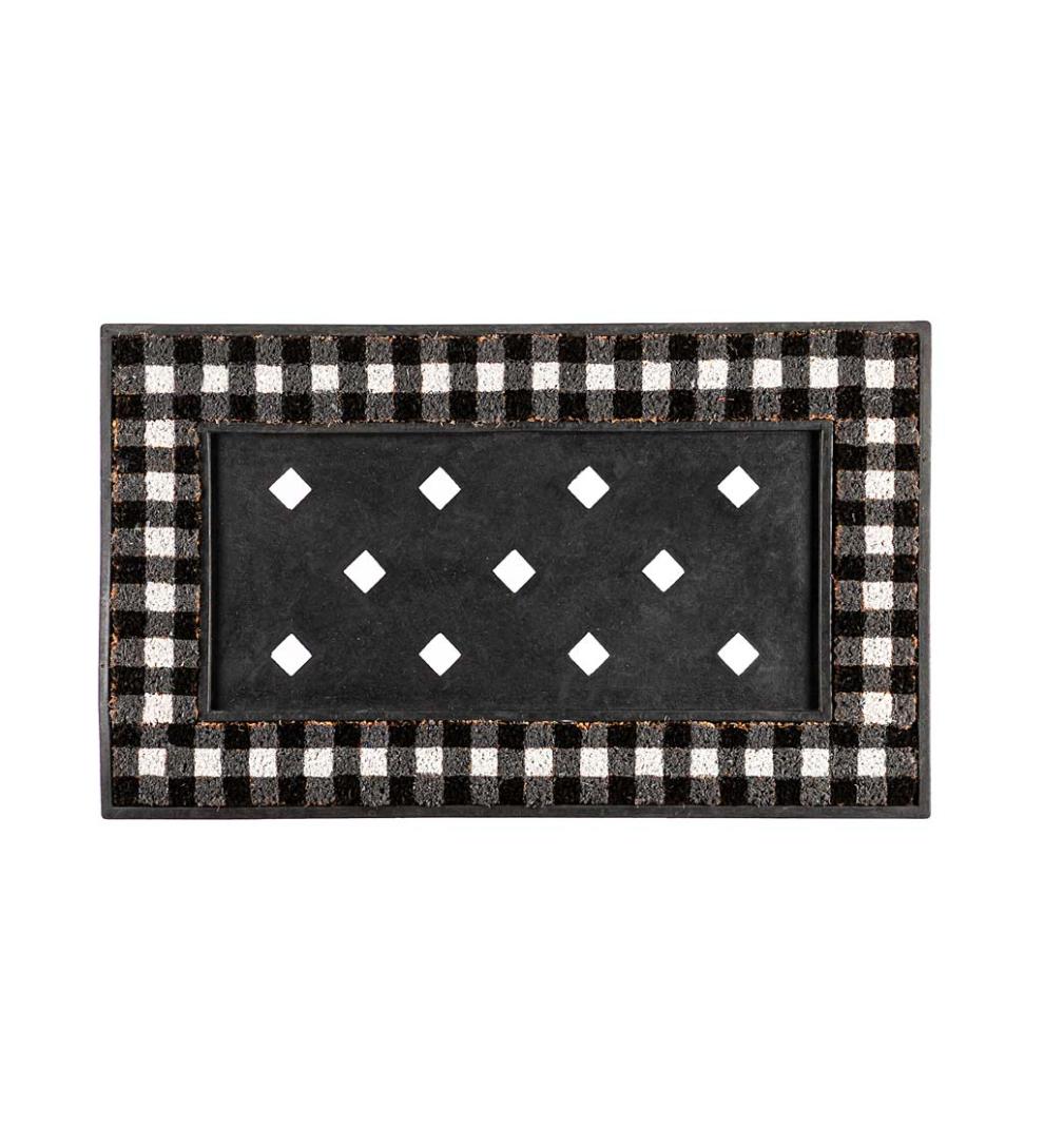 Plow & Hearth Deck & Patio Accents Outdoor Living Buffalo Check Coir Sassafras Mat Tray