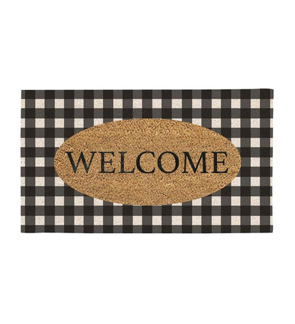 Plow & Hearth Deck & Patio Accents Outdoor Living Buffalo Check Welcome Coir Mat