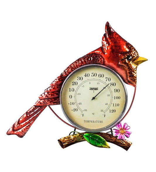 Plow & Hearth Deck & Patio Accents Outdoor Living Cardinal Outdoor Wall Thermometer