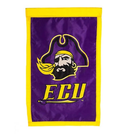 Plow & Hearth Deck & Patio Accents Outdoor Living Double-Sided College Team Pride Applique House Flag - East Carolina Univ