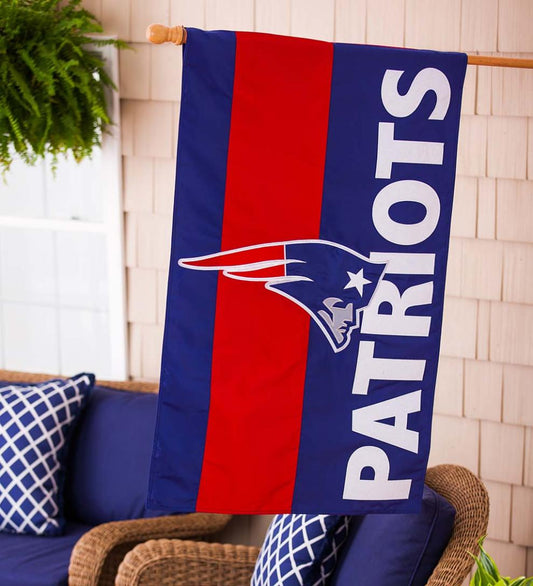 Plow & Hearth Deck & Patio Accents Outdoor Living Double-Sided Embellished Nfl Team Pride Applique House Flag - Chicago Bears