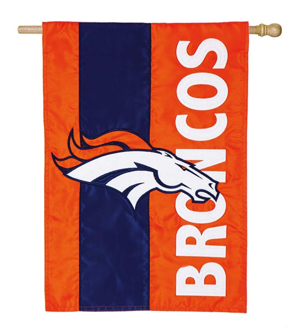 Plow & Hearth Deck & Patio Accents Outdoor Living Double-Sided Embellished Nfl Team Pride Applique House Flag - Chicago Bears