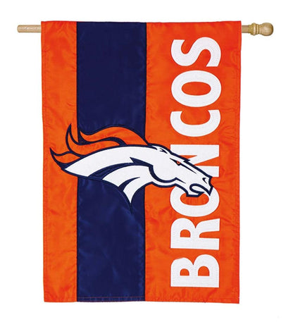 Plow & Hearth Deck & Patio Accents Outdoor Living Double-Sided Embellished Nfl Team Pride Applique House Flag - Chicago Bears