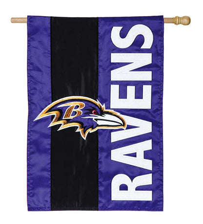 Plow & Hearth Deck & Patio Accents Outdoor Living Double-Sided Embellished Nfl Team Pride Applique House Flag - Chicago Bears