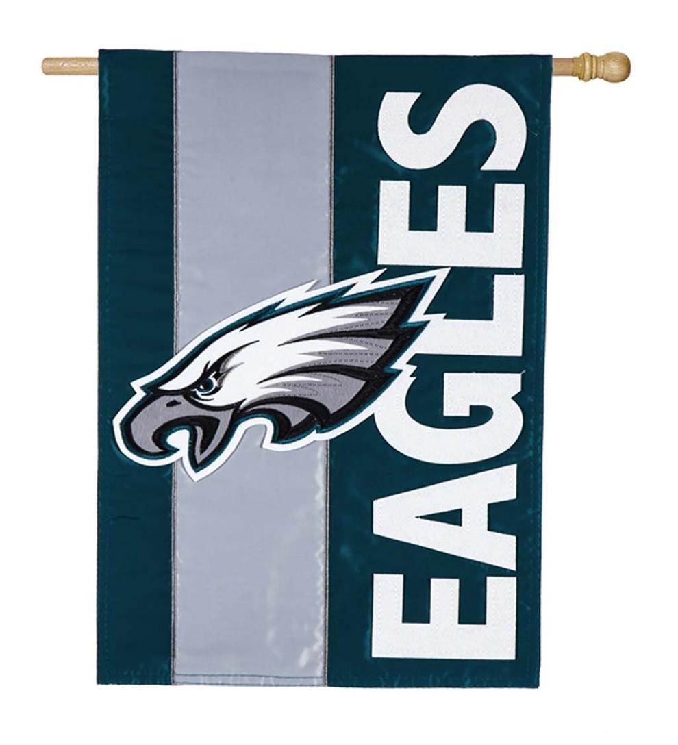 Plow & Hearth Deck & Patio Accents Outdoor Living Double-Sided Embellished Nfl Team Pride Applique House Flag - Chicago Bears