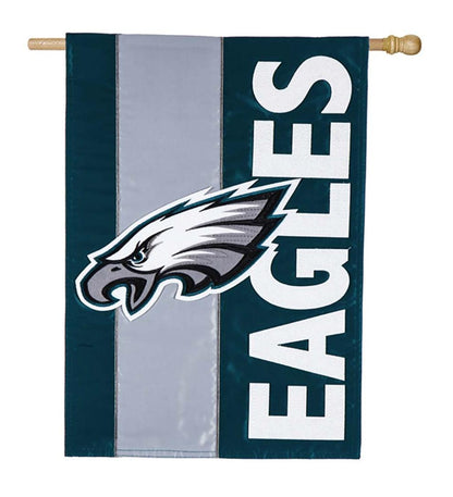 Plow & Hearth Deck & Patio Accents Outdoor Living Double-Sided Embellished Nfl Team Pride Applique House Flag - Chicago Bears