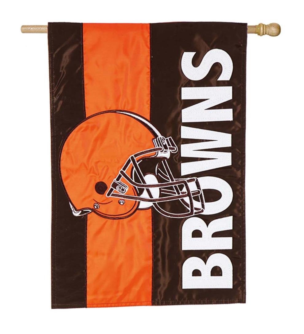 Plow & Hearth Deck & Patio Accents Outdoor Living Double-Sided Embellished Nfl Team Pride Applique House Flag - Chicago Bears