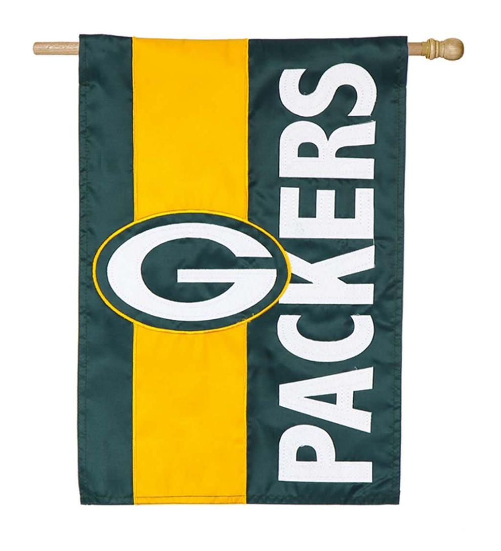 Plow & Hearth Deck & Patio Accents Outdoor Living Double-Sided Embellished Nfl Team Pride Applique House Flag - Chicago Bears