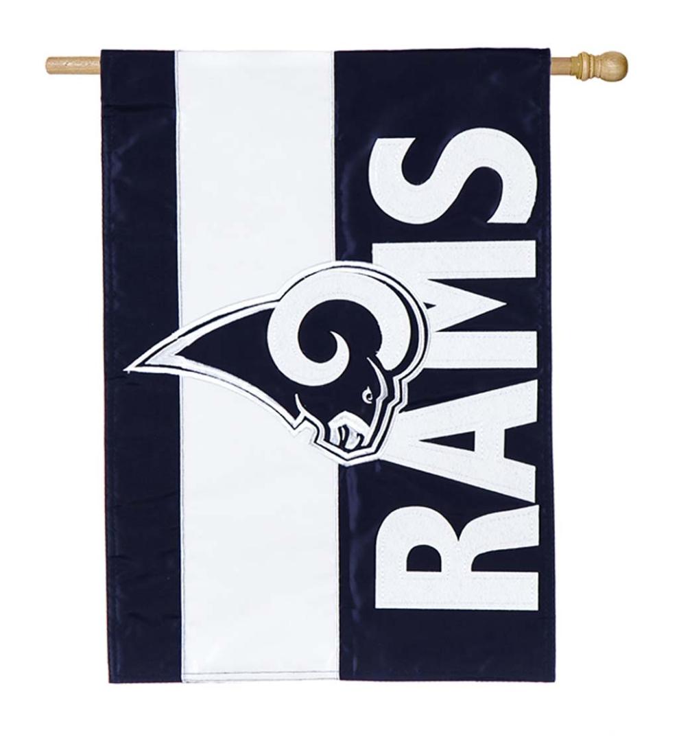 Plow & Hearth Deck & Patio Accents Outdoor Living Double-Sided Embellished Nfl Team Pride Applique House Flag - Chicago Bears