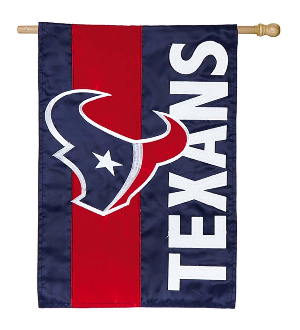 Plow & Hearth Deck & Patio Accents Outdoor Living Double-Sided Embellished Nfl Team Pride Applique House Flag - Chicago Bears