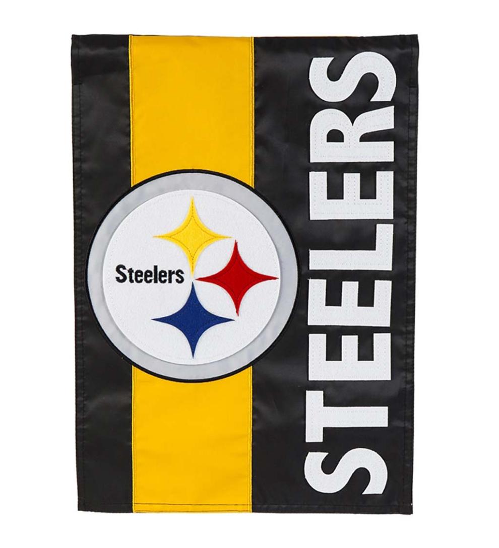 Plow & Hearth Deck & Patio Accents Outdoor Living Double-Sided Embellished Nfl Team Pride Applique House Flag - Chicago Bears