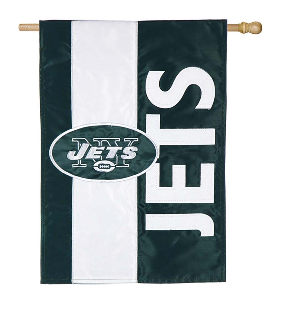 Plow & Hearth Deck & Patio Accents Outdoor Living Double-Sided Embellished Nfl Team Pride Applique House Flag - Chicago Bears