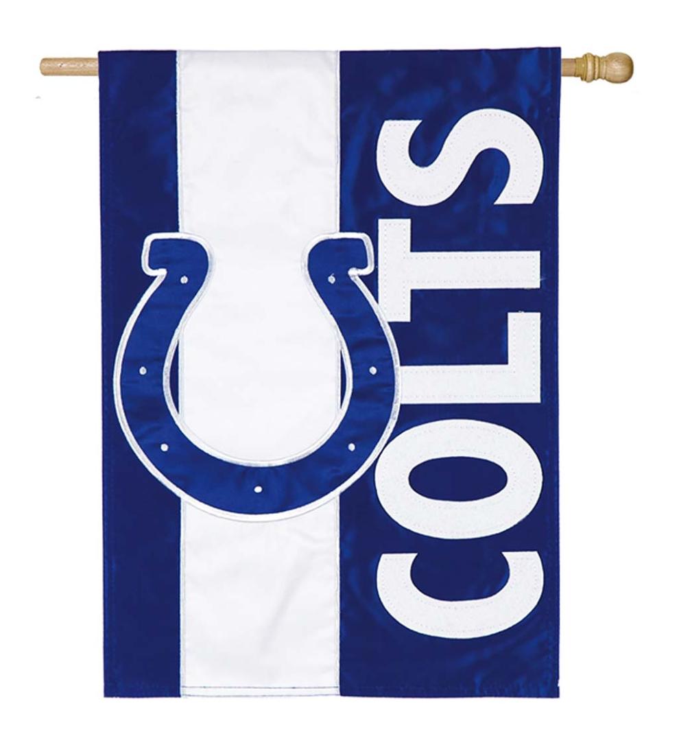Plow & Hearth Deck & Patio Accents Outdoor Living Double-Sided Embellished Nfl Team Pride Applique House Flag - Chicago Bears