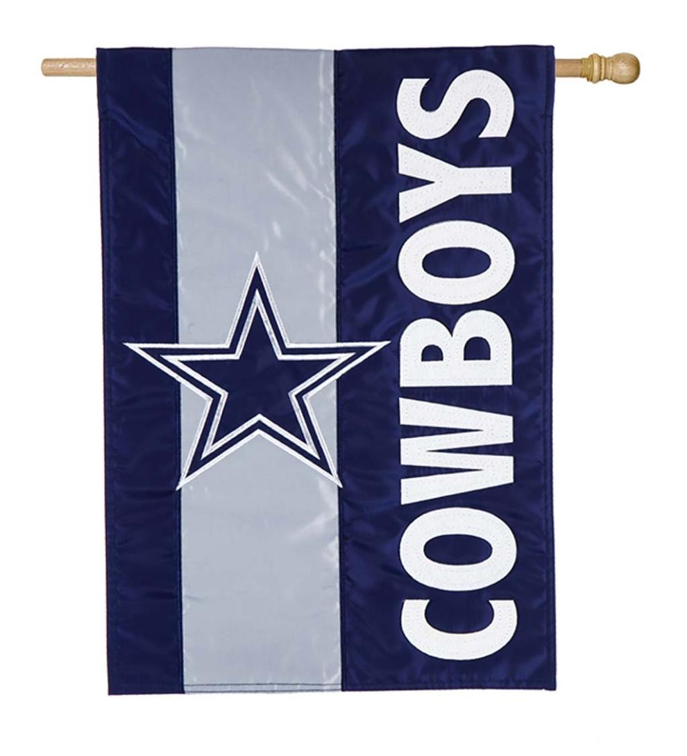 Plow & Hearth Deck & Patio Accents Outdoor Living Double-Sided Embellished Nfl Team Pride Applique House Flag - Chicago Bears