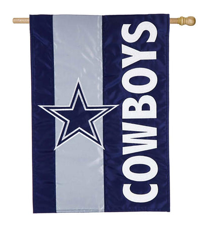 Plow & Hearth Deck & Patio Accents Outdoor Living Double-Sided Embellished Nfl Team Pride Applique House Flag - Chicago Bears