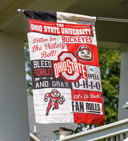 Plow & Hearth Deck & Patio Accents Outdoor Living Double-Sided Fan Rules College Team Pride Linen House Flag - Clemson Univ