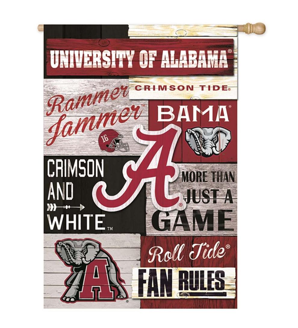 Plow & Hearth Deck & Patio Accents Outdoor Living Double-Sided Fan Rules College Team Pride Linen House Flag - Clemson Univ
