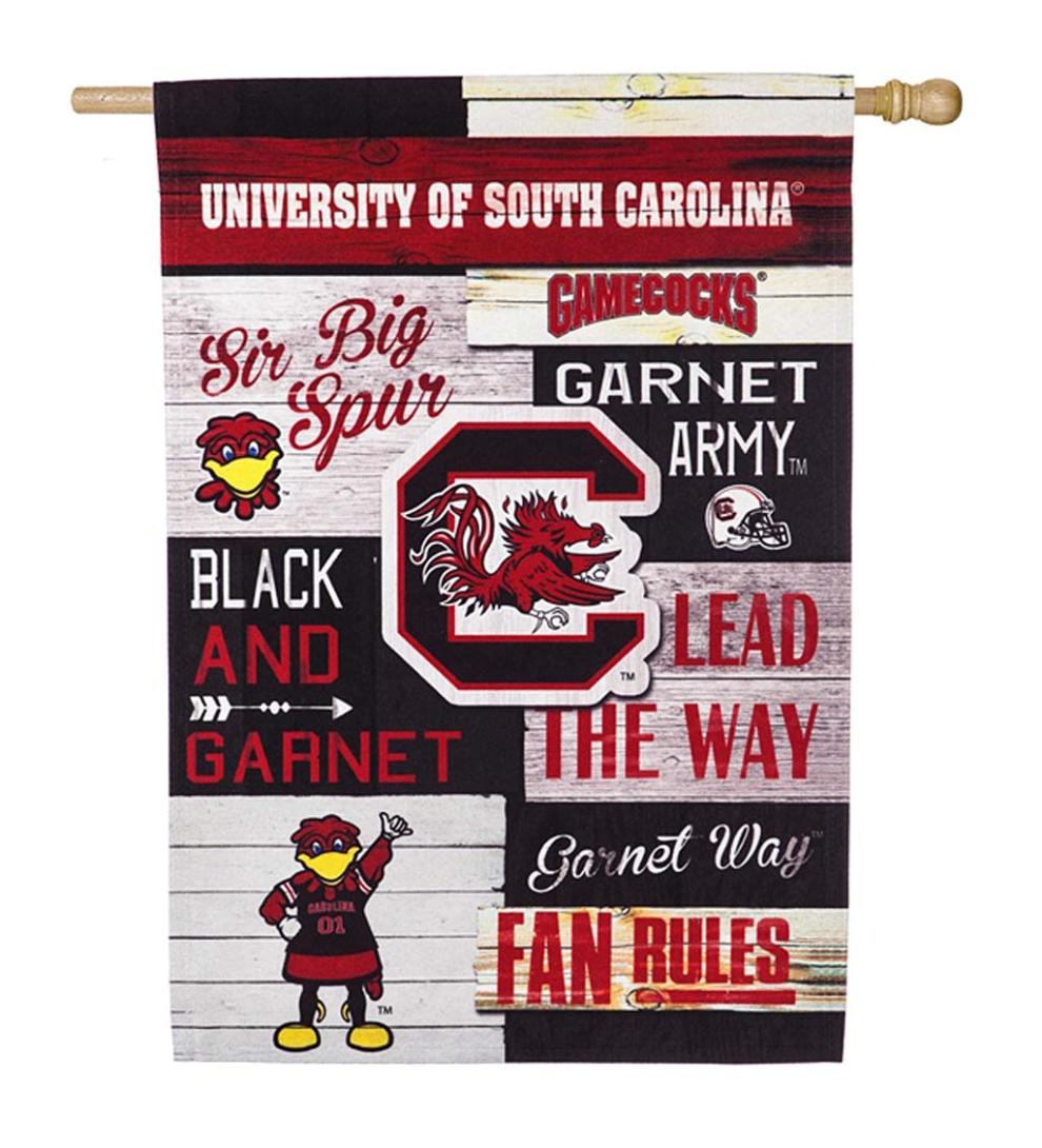 Plow & Hearth Deck & Patio Accents Outdoor Living Double-Sided Fan Rules College Team Pride Linen House Flag - Clemson Univ