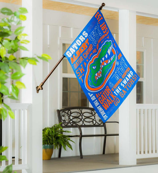 Plow & Hearth Deck & Patio Accents Outdoor Living Double-Sided Fan Rules College Team Pride Sueded House Flag - Univ Of Kentucky