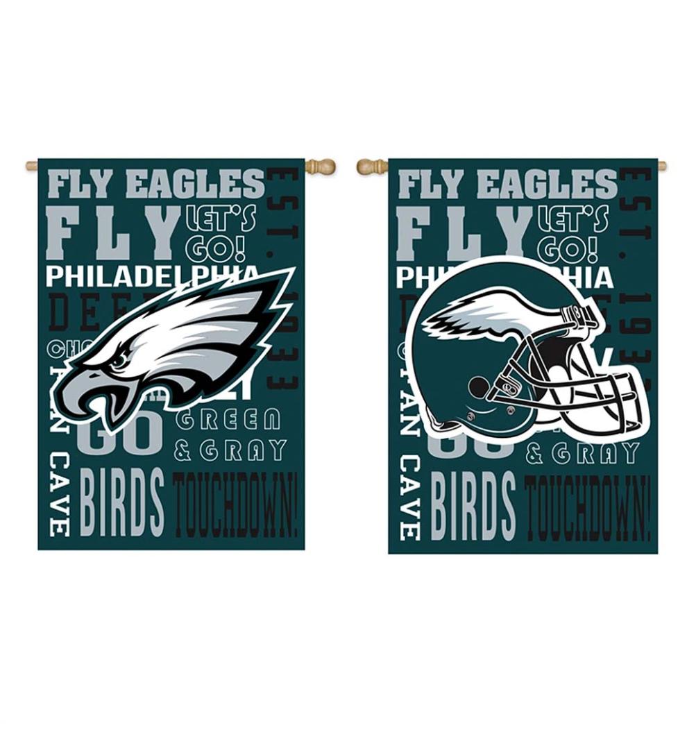 Plow & Hearth Deck & Patio Accents Outdoor Living Double-Sided Fan Rules Nfl Team Pride Sueded House Flag - Carolina Panthers