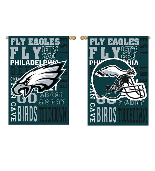 Plow & Hearth Deck & Patio Accents Outdoor Living Double-Sided Fan Rules Nfl Team Pride Sueded House Flag - Carolina Panthers