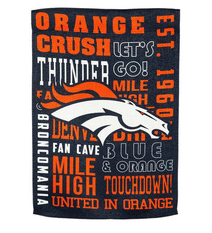 Plow & Hearth Deck & Patio Accents Outdoor Living Double-Sided Fan Rules Nfl Team Pride Sueded House Flag - Carolina Panthers