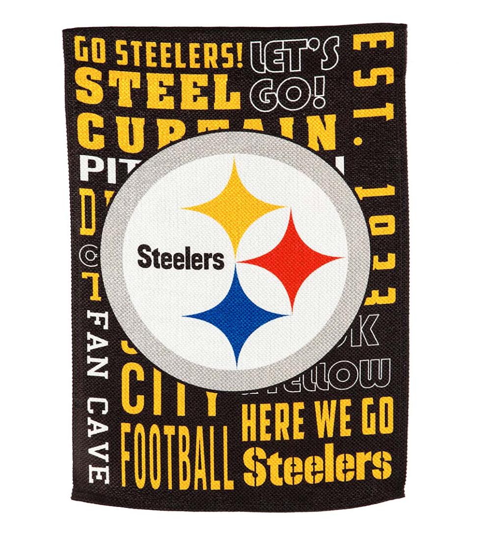 Plow & Hearth Deck & Patio Accents Outdoor Living Double-Sided Fan Rules Nfl Team Pride Sueded House Flag - Carolina Panthers