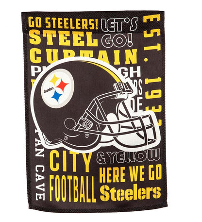 Plow & Hearth Deck & Patio Accents Outdoor Living Double-Sided Fan Rules Nfl Team Pride Sueded House Flag - Carolina Panthers
