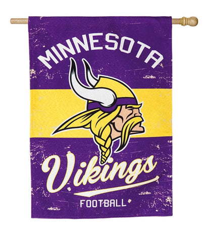 Plow & Hearth Deck & Patio Accents Outdoor Living Double-Sided Vintage Graphic Nfl Team Pride Linen House Flag - Green Bay Packers