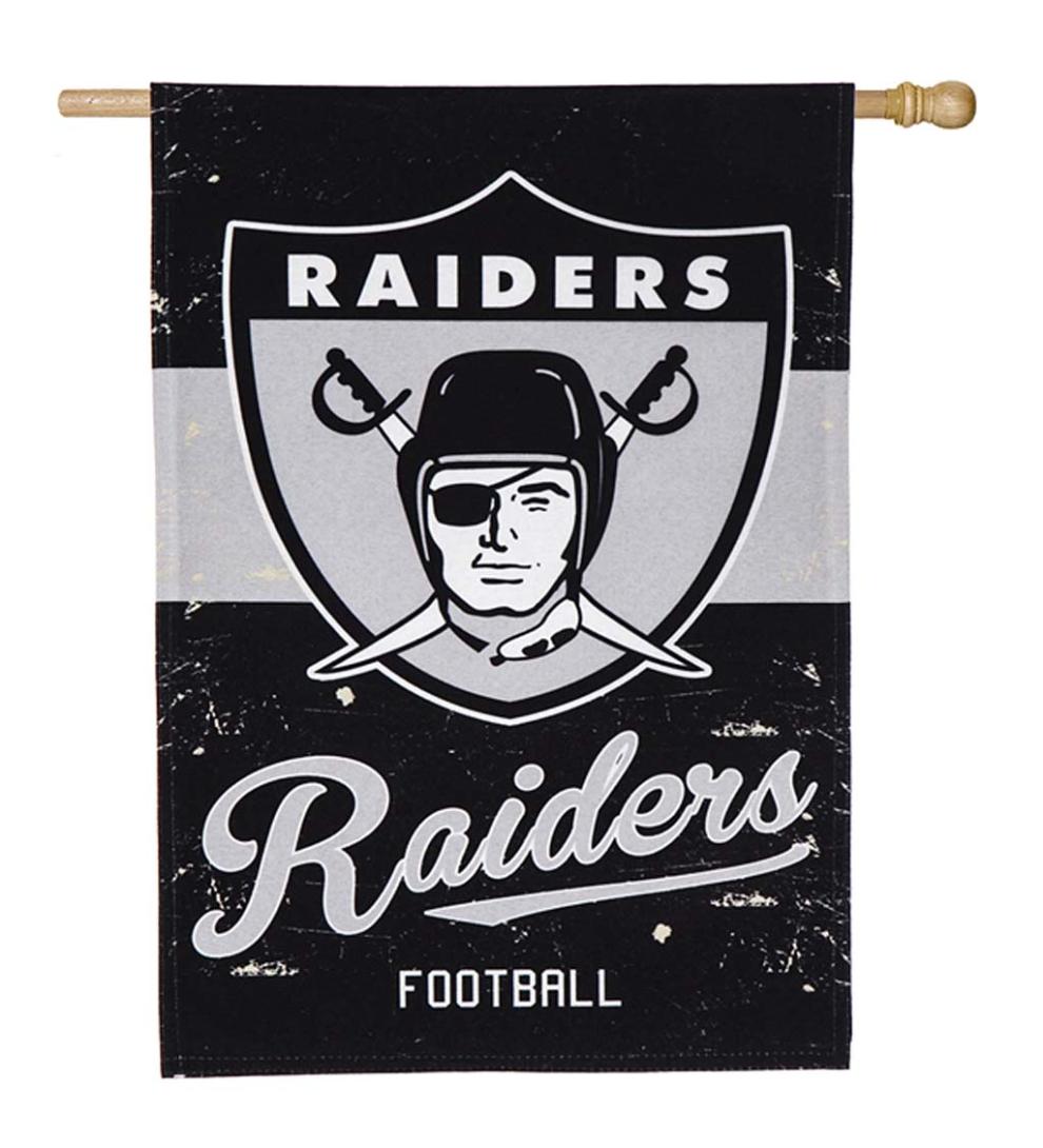 Plow & Hearth Deck & Patio Accents Outdoor Living Double-Sided Vintage Graphic Nfl Team Pride Linen House Flag - Green Bay Packers