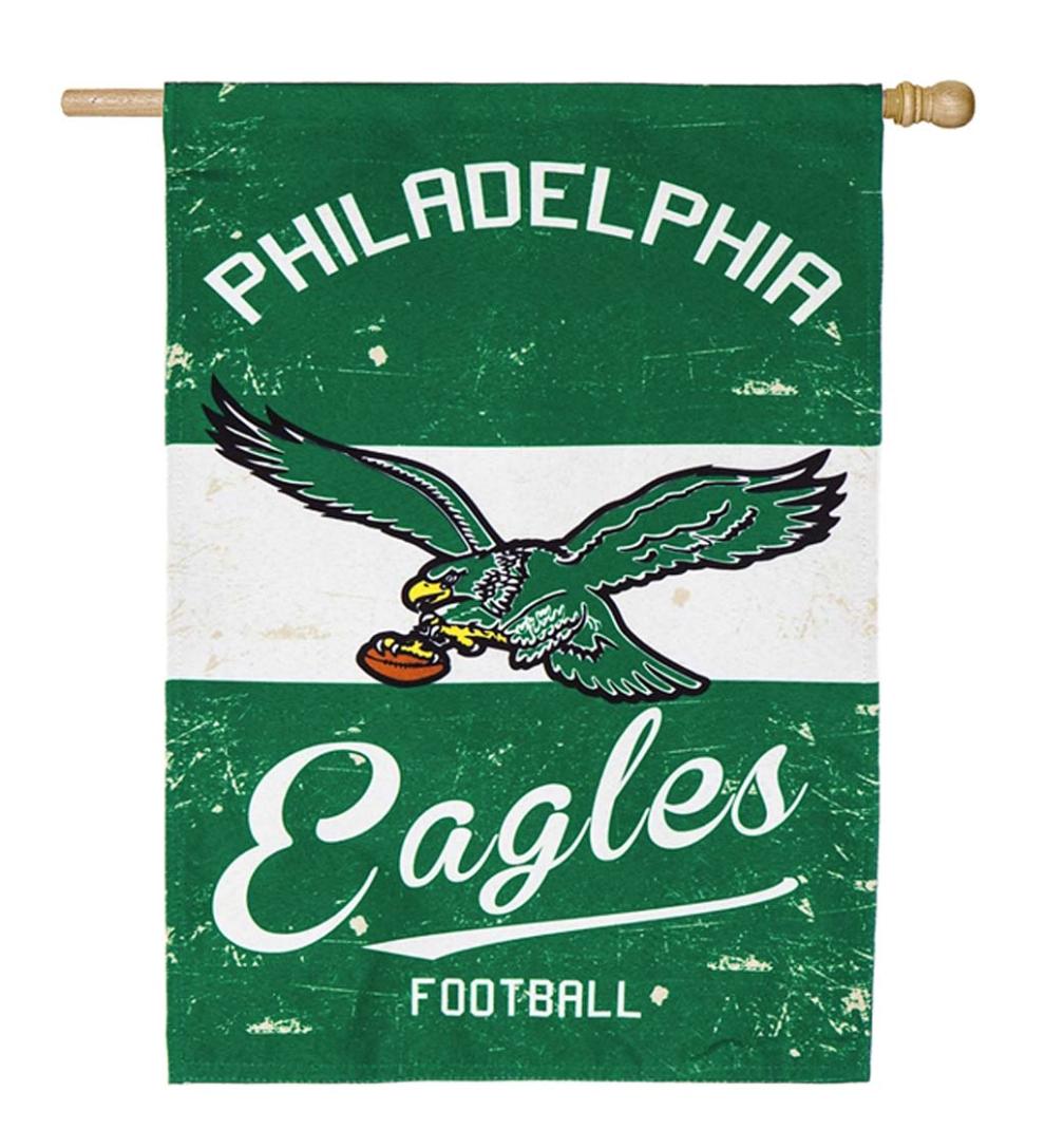 Plow & Hearth Deck & Patio Accents Outdoor Living Double-Sided Vintage Graphic Nfl Team Pride Linen House Flag - Green Bay Packers