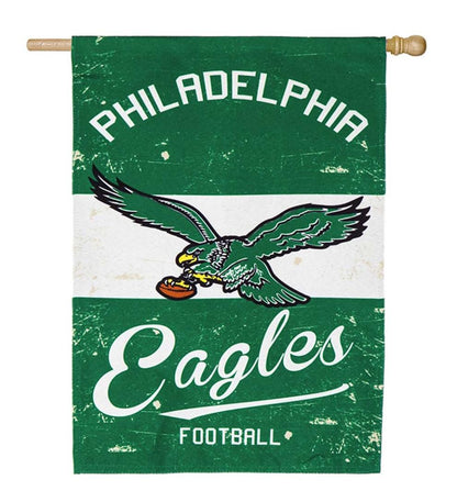 Plow & Hearth Deck & Patio Accents Outdoor Living Double-Sided Vintage Graphic Nfl Team Pride Linen House Flag - Green Bay Packers
