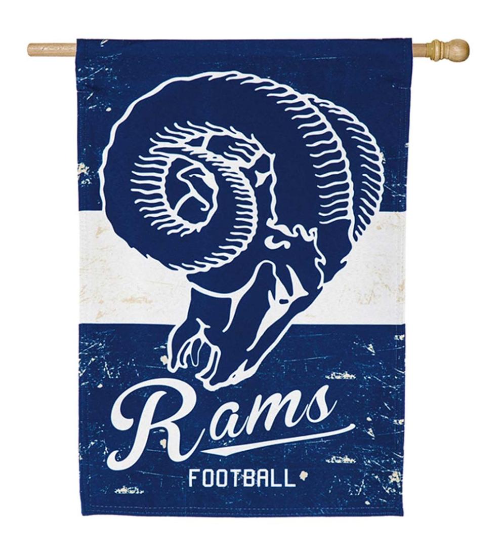Plow & Hearth Deck & Patio Accents Outdoor Living Double-Sided Vintage Graphic Nfl Team Pride Linen House Flag - Green Bay Packers
