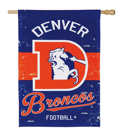 Plow & Hearth Deck & Patio Accents Outdoor Living Double-Sided Vintage Graphic Nfl Team Pride Linen House Flag - Green Bay Packers