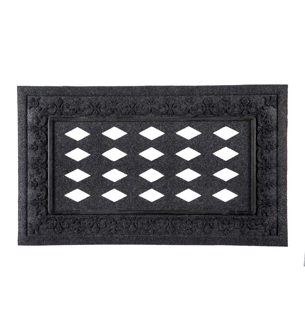 Plow & Hearth Deck & Patio Accents Outdoor Living Embossed Fleur De Lis Sassafras Mat Tray