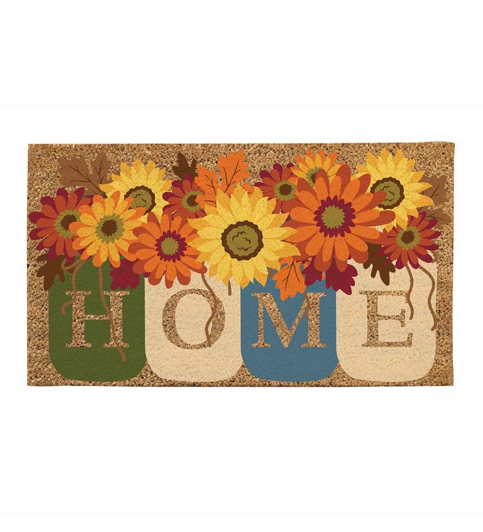 Plow & Hearth Deck & Patio Accents Outdoor Living Fall Home Mason Jars Coir Fiber Mat