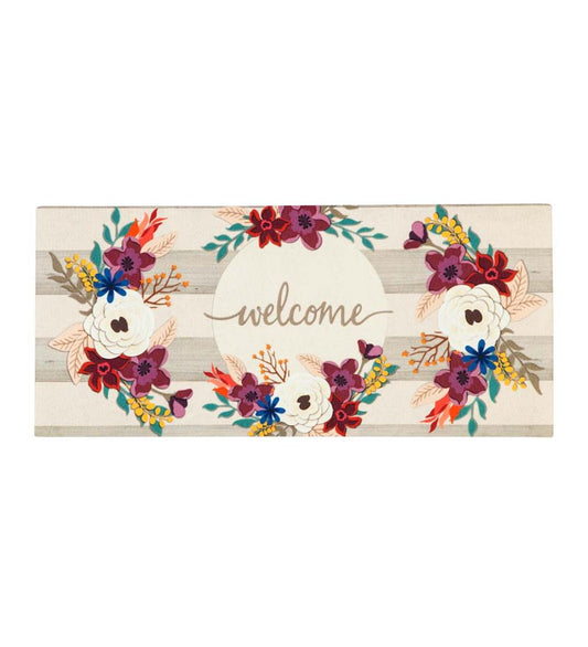 Plow & Hearth Deck & Patio Accents Outdoor Living Fall Stripes Welcome Sassafras Switch Mat