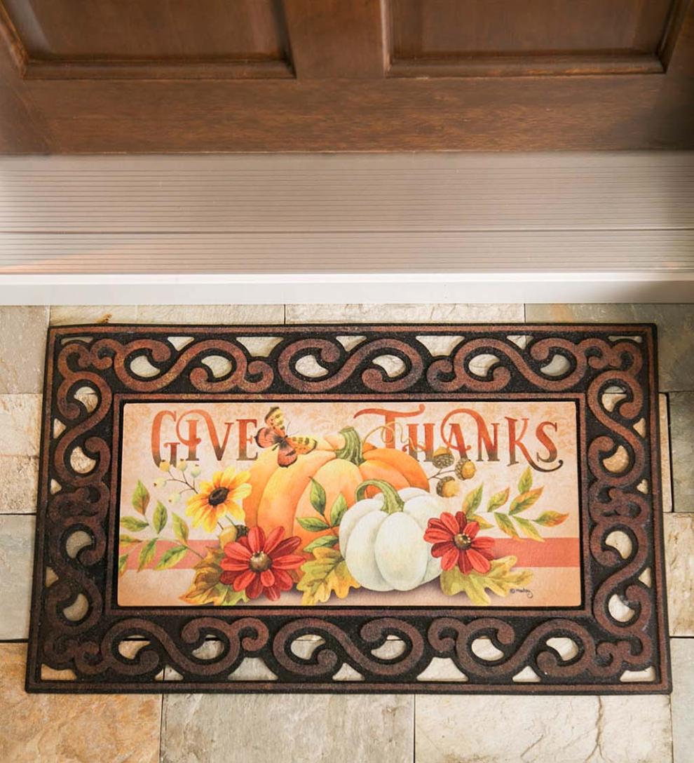 Plow & Hearth Deck & Patio Accents Outdoor Living Give Thanks Sassafras Switch Mat