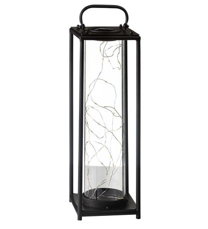 Plow & Hearth Deck & Patio Accents Outdoor Living Glass Firefly Solar Lantern With String Lights