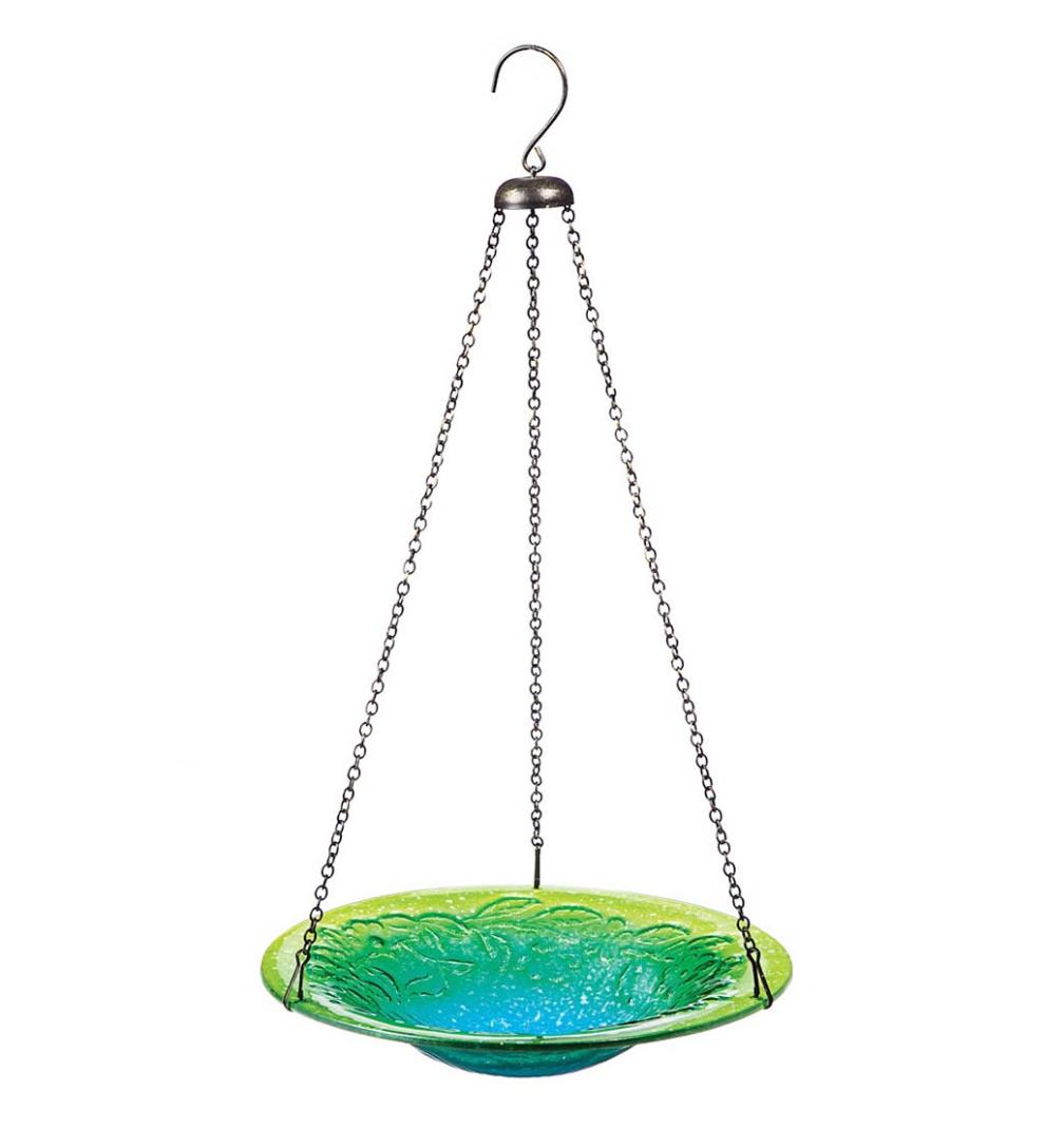 Plow & Hearth Deck & Patio Accents Outdoor Living Hanging Colors Of The Sea Glass Birdbath