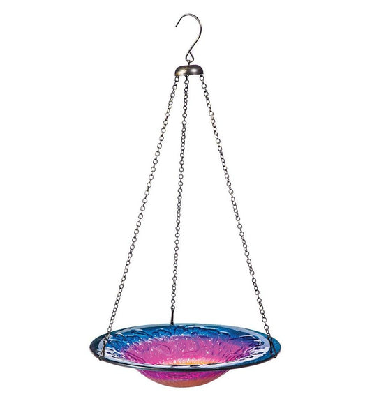 Plow & Hearth Deck & Patio Accents Outdoor Living Hanging Sunrise Glass Birbath