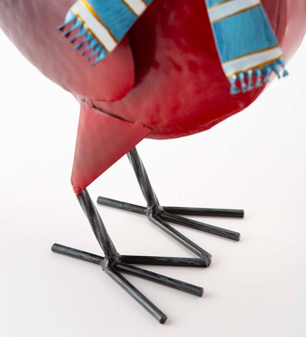 Plow & Hearth Deck & Patio Accents Outdoor Living Holiday Cardinal Metal Garden Statues, Set Of 2