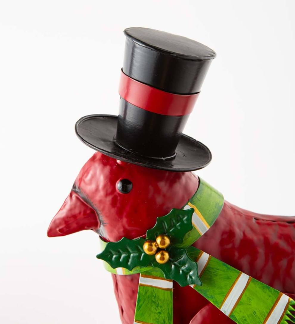 Plow & Hearth Deck & Patio Accents Outdoor Living Holiday Cardinal Metal Garden Statues, Set Of 2