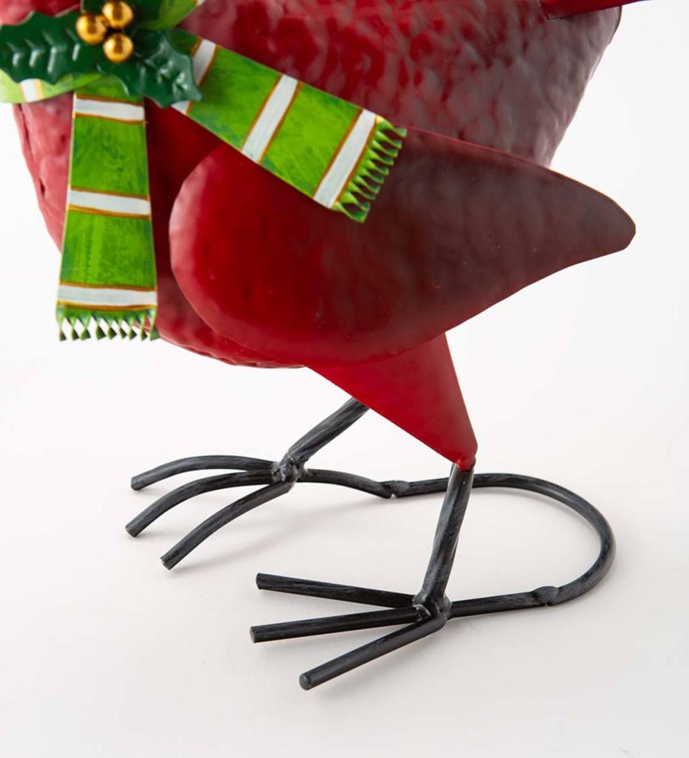 Plow & Hearth Deck & Patio Accents Outdoor Living Holiday Cardinal Metal Garden Statues, Set Of 2