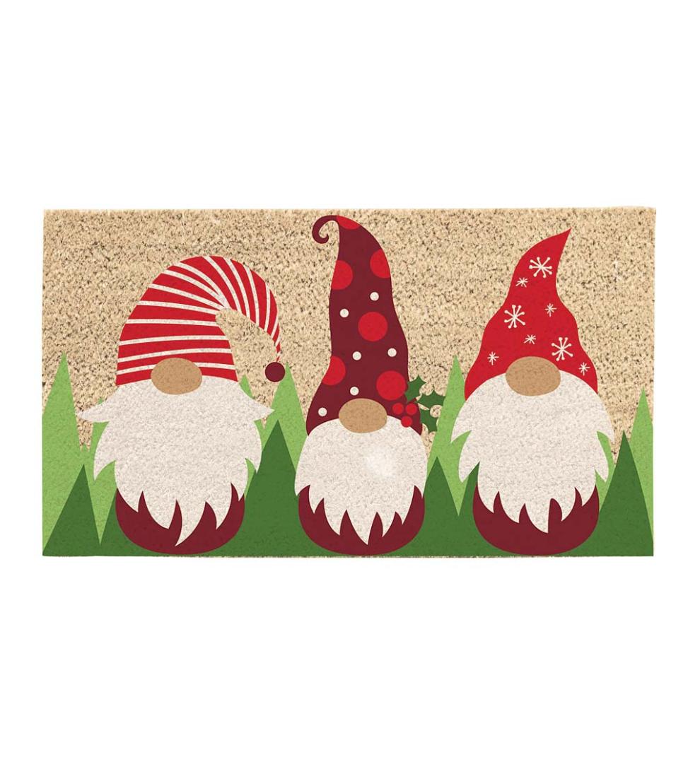Plow & Hearth Deck & Patio Accents Outdoor Living Holiday Gnome Coir Mat