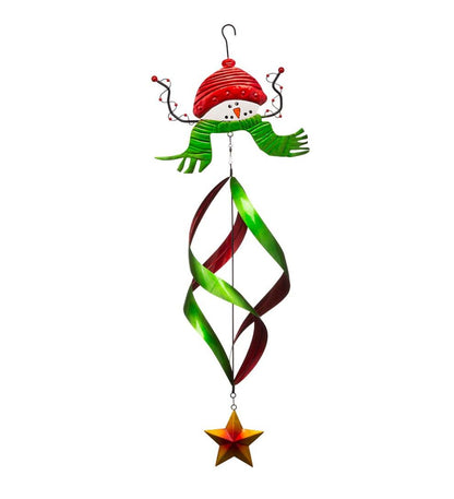 Plow & Hearth Deck & Patio Accents Outdoor Living Holiday Snowman Twirler With Red Hat